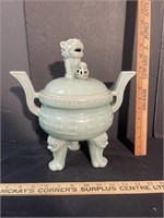 Vintage Celadon Porcelain Foo Dog