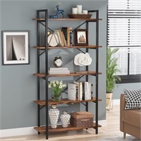 $100  Tribesigns 5 Tier Bookshelf, Industrial