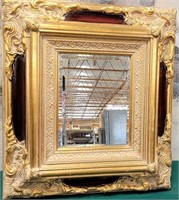 11 - ORNATELY FRAMED WALL MIRROR 19"SQ (C58)