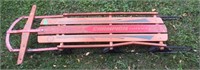 Champion snow sled, one piece wood brokent