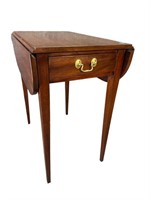 HENKEL HARRIS SOLID MAHOGANY DROP LEAF END TABLE