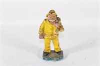 Vintage Cast Iron Yellow Sea Captain Figurine