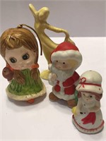 Big Eyes Potpourri Ornament Ceramic Lady Santa