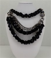 Chico's Black & Silver Multi-Strand Necklace