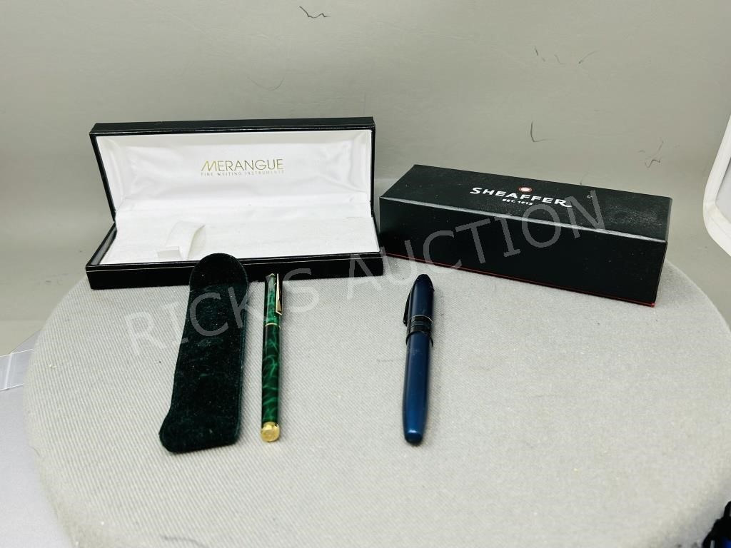 2 modern fountain pens in boxes