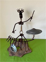 Rustic Musician Sculpture w Old Tools & Hardware
