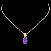 2.42ct Amethyst Pendant in 14K Gold