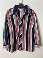 Vintage Femme Striped Button Up Shirt
