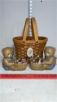 Vtg Mid Century Pr. Homco Brown Boy Girl Bears