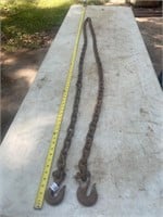 12 ft logging chain with hooks on both ends