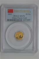 2012 China Panda Gold 20yn PCGS MS70