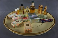 Ransburg Toleware Metal Tray & Perfume Bottles