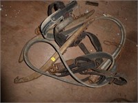 Old Single Horse Harness w/wooden hammes