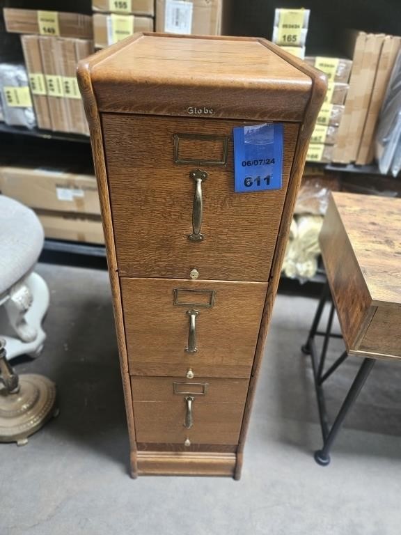 Oak Antique 3 Drawer File Cabinet