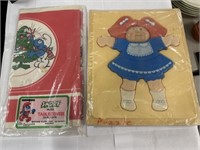 PAPER SMURFS TABLECLOTH & CABBAGE PATCH PUZZLE