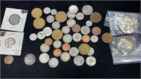 Mix: 1863 Silver Foreign Coin, US & World Coins,