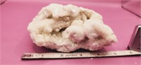 Natural Okenite Balls in Quartz Geode Mineral