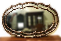 Wood Framed Mirror with Paneled Design