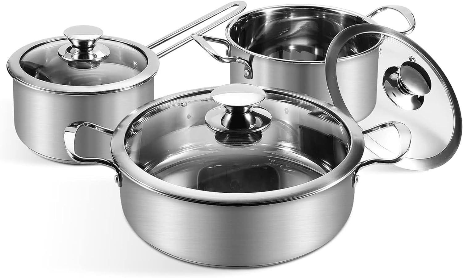 Stainless Steel Cookware Set, 6-Piece