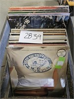 Crate of Vinyl Records