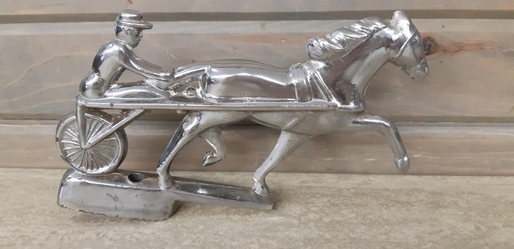 Circa 1950 Figural Horse & Jockey emblem