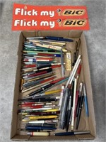Assortment of pens and pencils, Flick my BIC