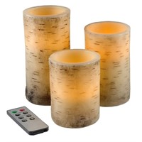 3 Pieces Vanilla Scented Flameless Candle Set