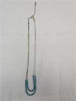 925 Silver & Turquoise DBL Strand Necklace