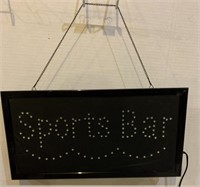 Sports Bar sign. Lights up  19x 10 in