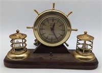 (E) Vintage Gibraltar precision ships wheel clock
