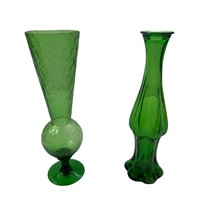 Green Glass Vases