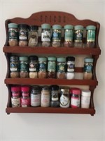 Traditional Vintage Spice Rack with Spices
