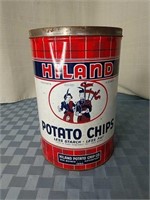 Hiland potato chip tin