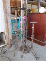 (3) Candelabras (2-32"T, 1-24"T), Coat Rack, Lamp