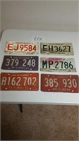 LICENSE PLATES...1961, 62, 64, 65, 66, 67