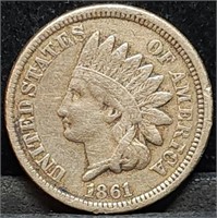 1861 Indian Head Cent, Better Grade, Nice