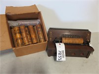 Early Music Box w/ (16) Rolls of Music