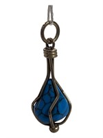 Sterling Silver Turquoise Blue How lite Pendant