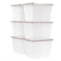 C376  IRIS USA 36 Qt. Stackable Box Clear Set of