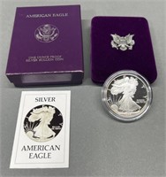 1986-S Proof American Silver Eagle w/ Case & COA