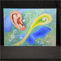 "Music to My Ear" Colorful Print Behind Plexiglass