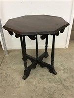 Beautiful Walnut Octagon Entry Table with Painted