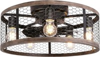 Ohniyou 20'' Flush Mount Caged Ceiling Fan With