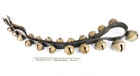 Vintage Strand of Larger Sleigh Bells w/Leather