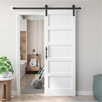 Fredbeck 30x84 White Barn Door with 5.5FT Kit