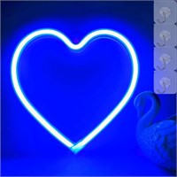 VIFULIN Heart Shaped Lights Blue Heart Neon Light