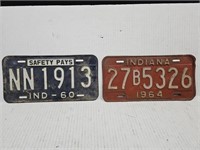 1960, 64 INDIANA License Plate