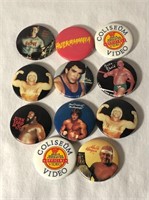 Vintage WWF Wrestling Button Lot