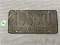 1945 OHIO LICENSE PLATE