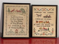 Two Antique Style Samplers 1934